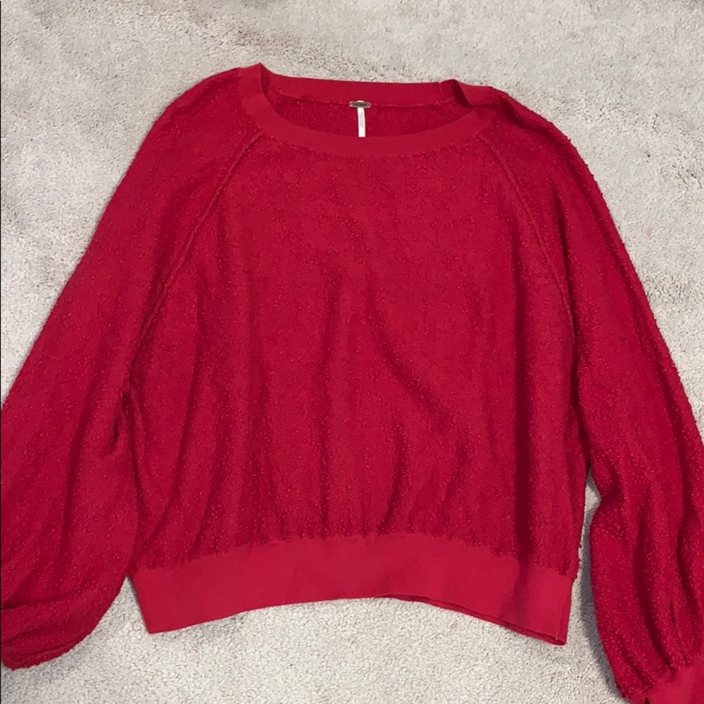 Free People red patterned sweater